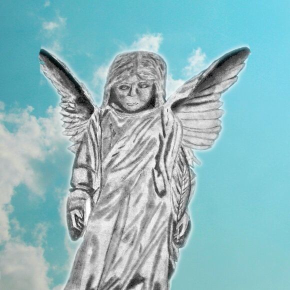 Handmade Framed Art Print Angel Clouds Wall Decoration 8x10 inch - Picture 4 of 6